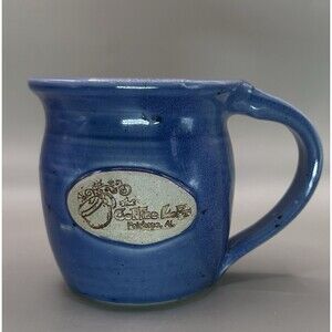 The Coffee Loft Fairhope AL Pottery Mug Blue Glazed Hand Thrown Webb 2004